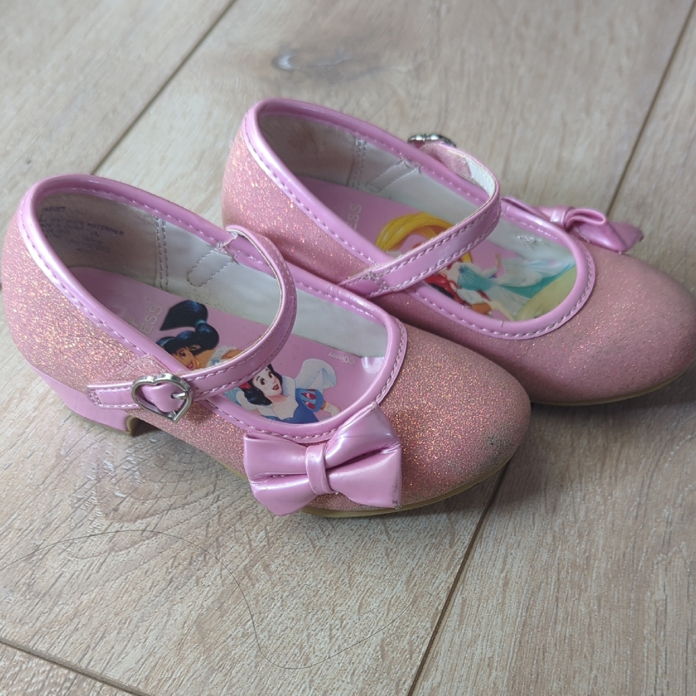 Disney Princess Pink Glitter Kids Heels with Bow